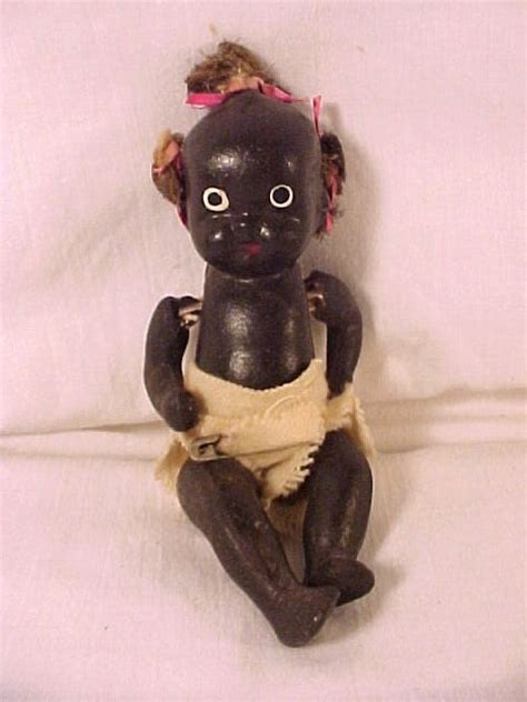 ANTIQUE BLACK PORCELAIN BABY DOLL JAPAN