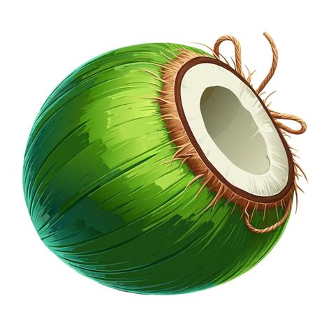 Coconut Clipart Vector Illustration On White Background Premium Ai