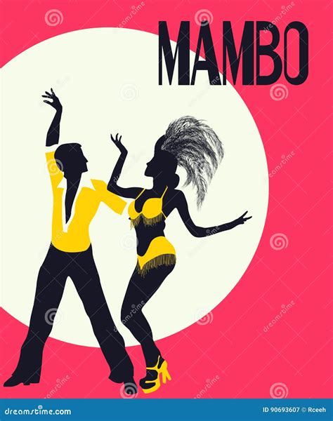 Tarjeta De Los Bailarines Del Mambo Ilustración Del Vector