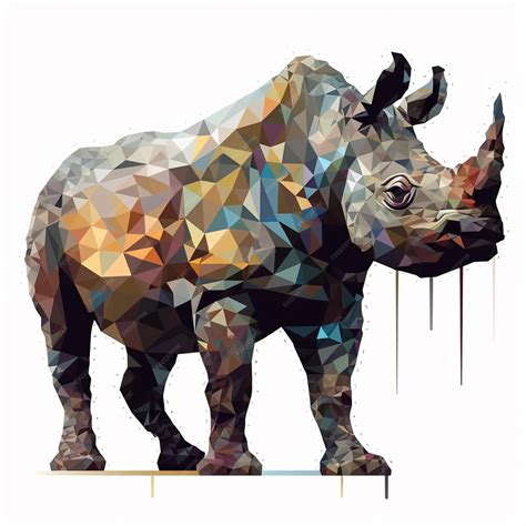 Premium Photo A Painting Of A Rhinoceros With A Paint Dripping Down