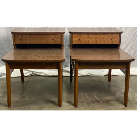 Vintage Walnut Mersman Mid Century Modern 2 Tier End Tables Chairish