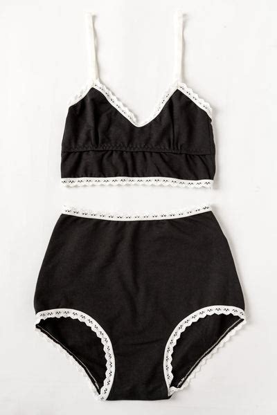 Black Organic Cotton Bralette And High Waisted Knicker Set Ethical