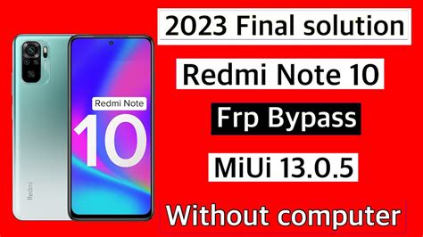 Xiaomi Redmi Note 10 Frp Bypass Miui 13 Without Pc No Apk Install No