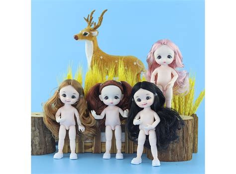 Doll Smiley Face Dimple Dolls 13 Joints Change Makeup Nude Body Multiple Color Hairstyles DIY