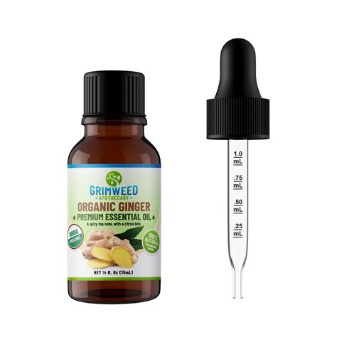 Organic Ginger Essential Oil Spicy Citrusy Scent Steam Distilled