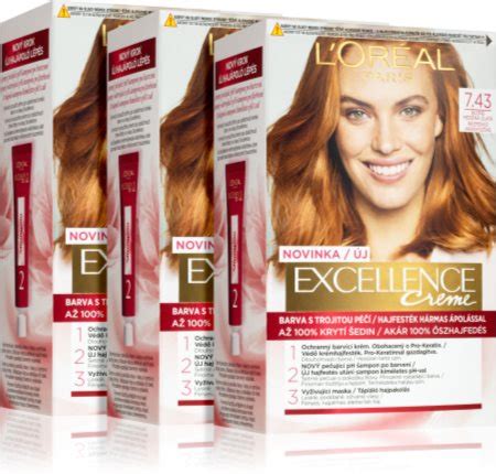 LOréal Paris Excellence Creme Haarfarbe 7 43 Blonde Copper Farbton