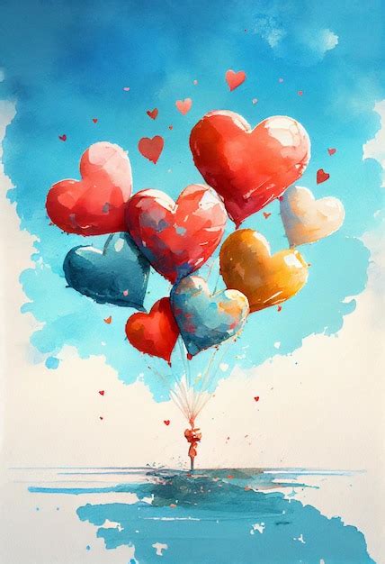 Premium Photo | Watercolor painting for valentine's day