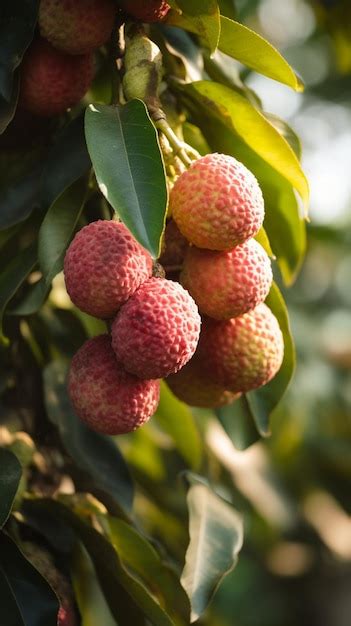 Premium Photo | Lychee fruit on a tree