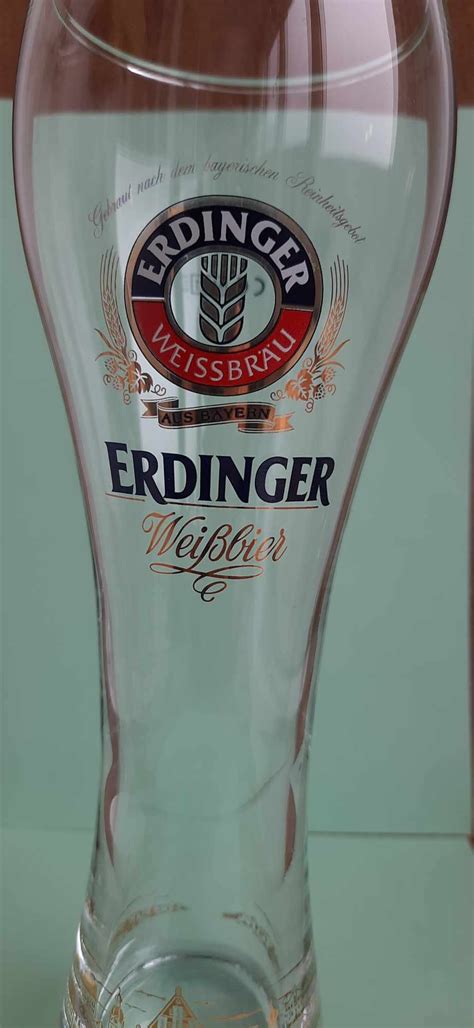 Rare Erdinger Weissbier Beer Glass. Vintage Erdinger Glassware. Drinking Goblet. German Beer ...