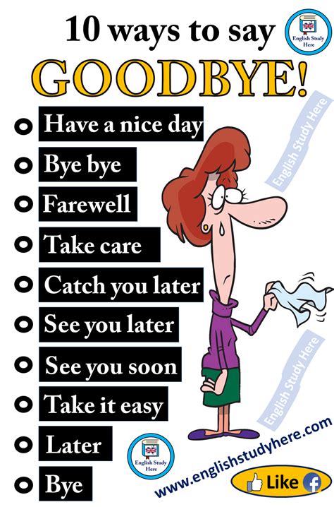 Different Ways To Say GOODBYE In English English Study Here