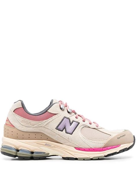 New Balance Logo Patch Panelled Sneakers In Pink For Men Lyst