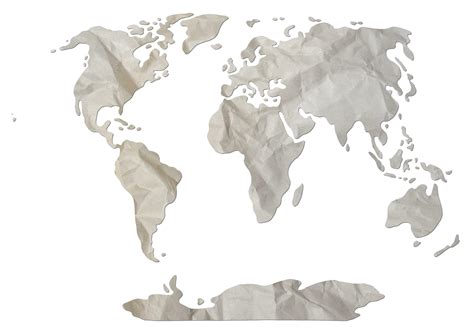 World map paper texture cut out on white background. 24072963 Stock ...