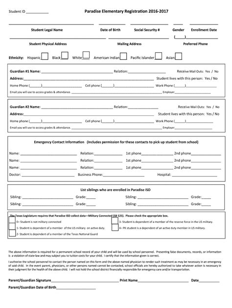 Fillable Online Pisd Registration Form Blankpub Read Only Fax Email