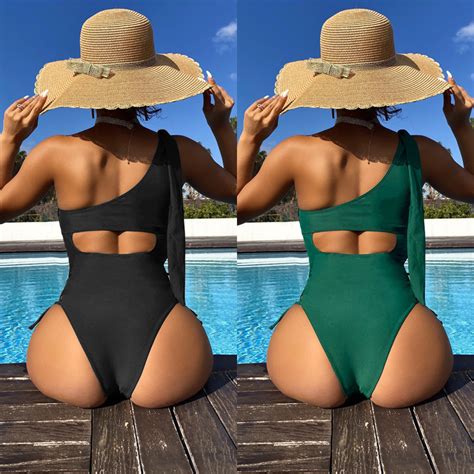 New One Piece Swimsuit One Shoulder Youth Bikini Set Women S Sexy Triangle Beach Set Sexy
