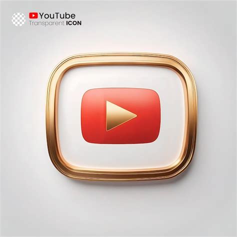 Premium Psd Youtube Gold Play Button 3d Red Diamond Button Icon Logo