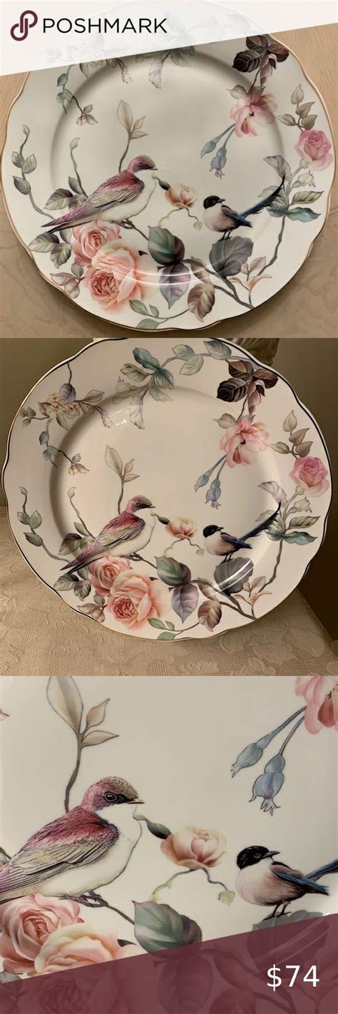 Grace Teaware Spring Garden Birds Dinner Plates S4 Red Dinner Plates