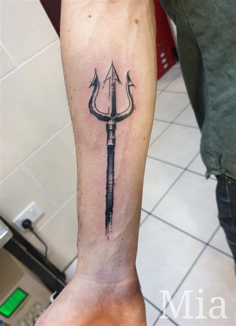 Sketch Trident Tattoo By Mia At Second Skin Tattoo Townsville