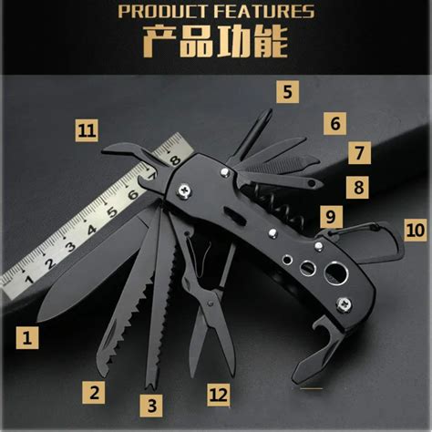 12 In 1 Pocket Folding Knife Outdoor Survival Camping Fishing Huntsman