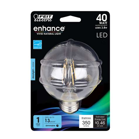 Feit Electric Enhance G25 E26 Medium Filament Led Bulb Daylight 40 Watt Equivalence 1 Pk Ace