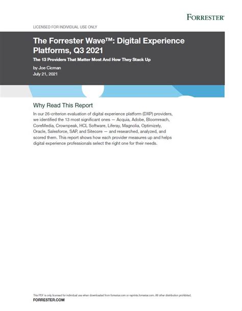 The Forrester Wave Digital Experience Platforms Q3 2021 Alltechguru