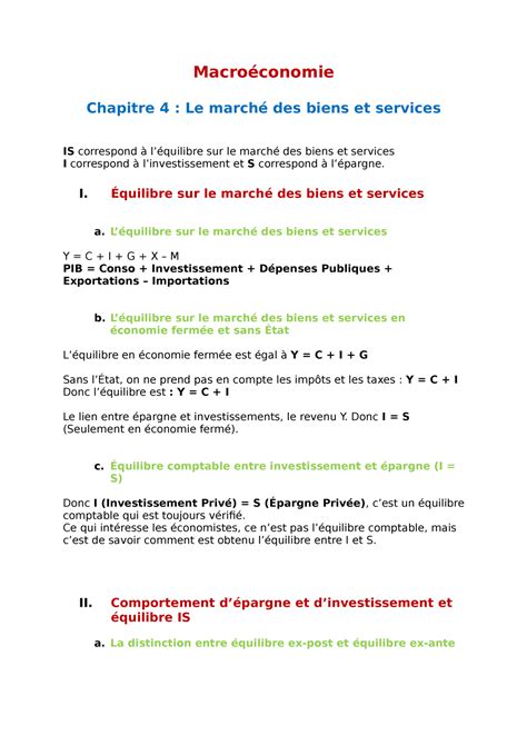 L1 Macroéconomie Chapitre 4 Macroéconomie Chapitre 4 Le marché