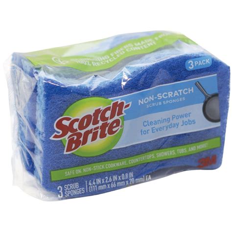 3M ScotchBrite ALL PURPOSE Soft Scour Scrub Sponge 3PC Pack