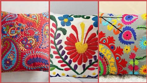 Top Beautiful Embroidered Cushion Covers Designs Youtube