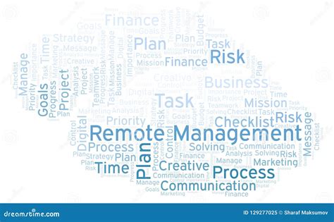 Remote Management Word Cloud Made With Text Only Stock Illustration