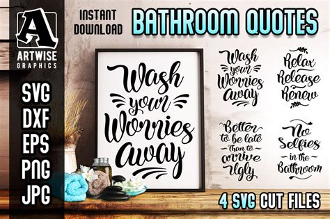 Funny Bathroom Quotes And Sayings Vector Svg Cut Files By Artwise