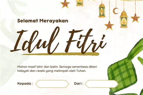 20 Link Download Kartu Ucapan Idul Fitri Gratis Bisa Edit Desain