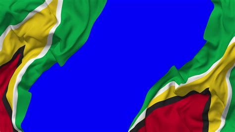 Guyana Flag Waving On Sides Isolated With Bump Texture D Rendering