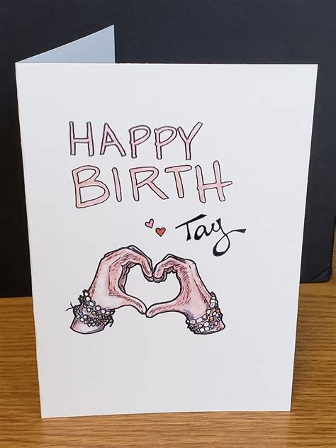 Happy Birth Tay Taylor Swift Greeting 5x7 Folded Card Birthday