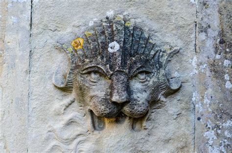 Old Bas Relief Of Lion On The Castle Wall Stock Image Image Of