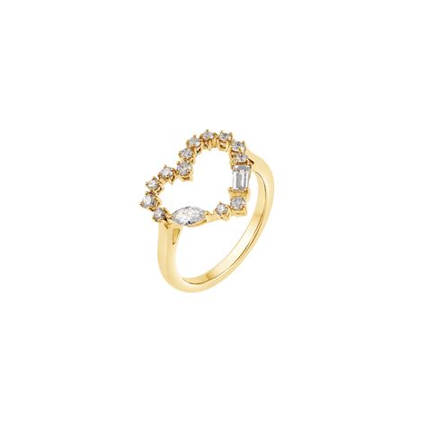 Diamond Heart Ring Gold– Dia Precious