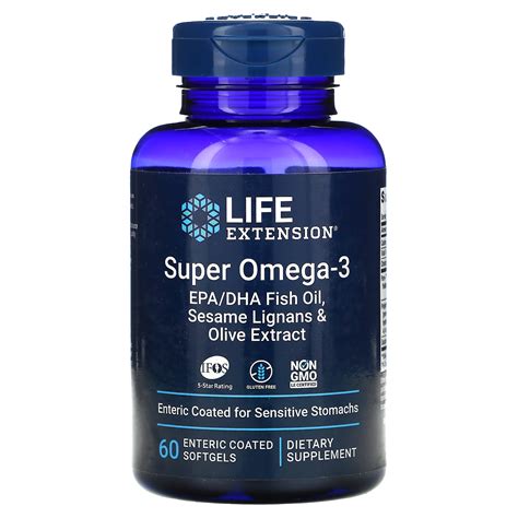 Life Extension Super Omega Epa Dha Fish Oil Sesame Lignans Olive