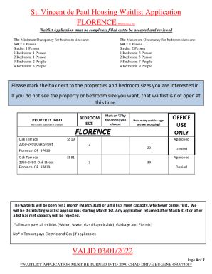 Fillable Online St Vincent De Paul Society Of Lane County Housing