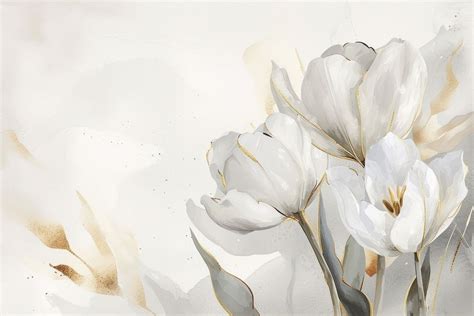 White tulip watercolor background backgrounds | Premium Photo ...