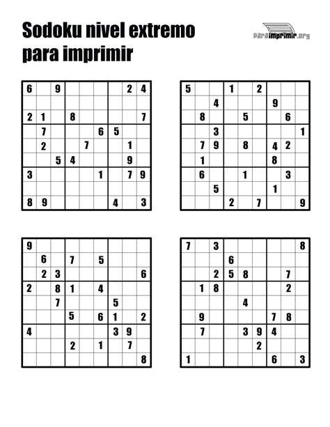 Sudoku Difícil Para Imprimir BRAINCP