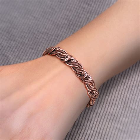 Unique Wire Wrapped Copper Bracelet For Woman Antique Style Inspire