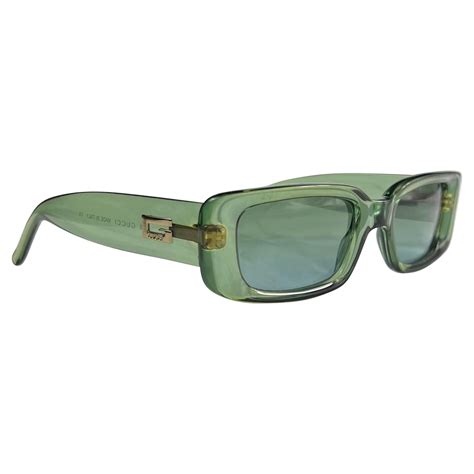 1990s Gucci By Tom Ford Square G Green Clear Sunglasses Logo At 1stdibs Green Gucci