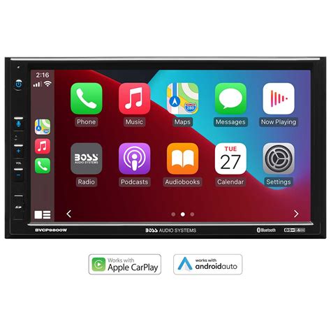 Boss Double Din Mechless Fixed Face Touchscreen Receiver With Apple