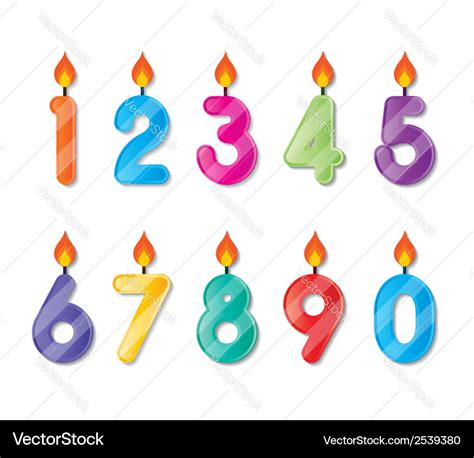 Number candles Royalty Free Vector Image - VectorStock