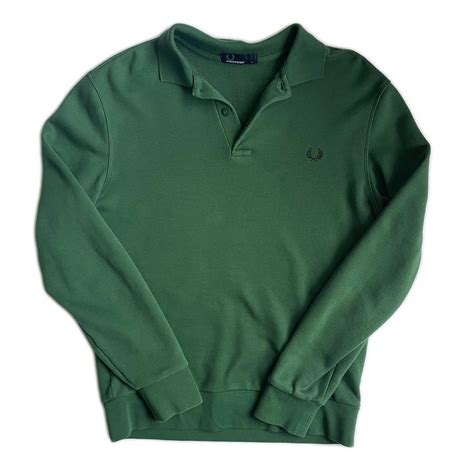 Fred Perry Womens Green Sweatshirt Depop