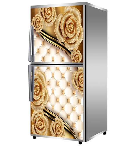 Rk Digital Mart 3d Flower Fridge Stickers Double Door Fridge Stickers