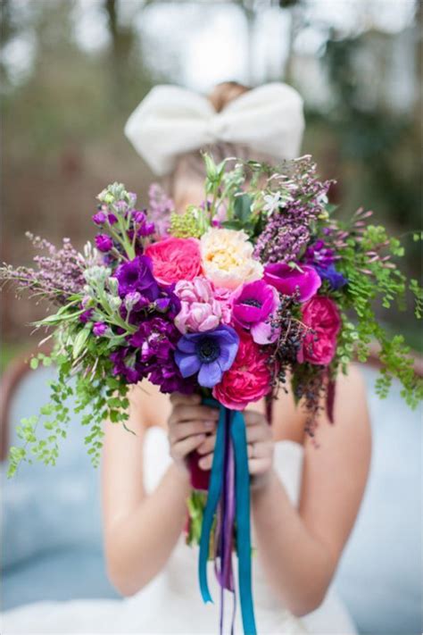 100 Spring Wedding Ideas Pink Purple And Blue Wedding Bouquets Diy Bridal Bouquets With