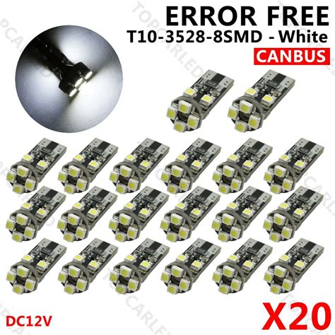 Bombilla Led de cuña T10 W5W para coche luz blanca de 6000K 3030 1SMD