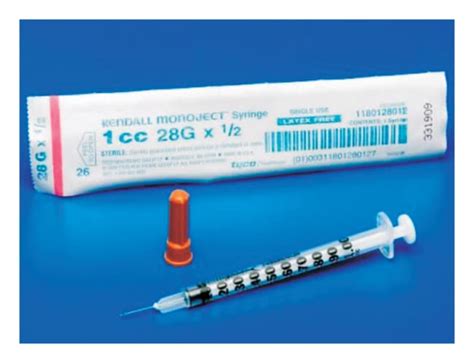 Covidien Monoject Softpack Tuberculin Syringes Volume 1ml 28 Ga X 1