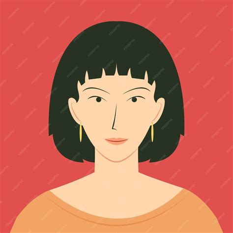 Premium Vector Portrait Of A Beautiful Asian Woman Avatar For