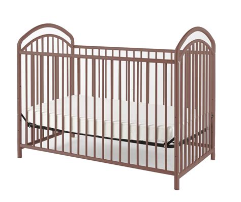 Metal 3 in 1 Full Size Twin Arched Crib with Grid Details, Dark Brown ...