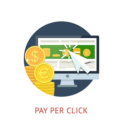 Premium Vector Flat Concept Icon Pay Per Click Ppc Internet